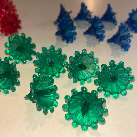 Lot Of 35 Large Vintage Tulip Christmas Plastic Light Reflectors Cover Starburst - Picture 3 of 5